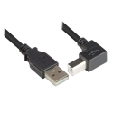 Techly ICOC U-AB-30-ANG USB kabelis USB 2.0 3 m USB A USB B Melns Techly ICOC U-AB-30-ANG USB kabelis USB 2.0 3 m USB A USB B Melns