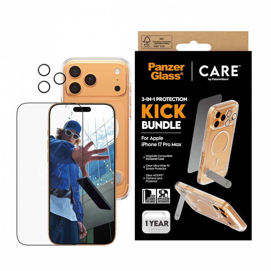 PanzerGlass ® | CARE by ® 3-in-1 Feature Kick Bundle iPhone 17 Pro Max – 2