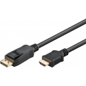 Goobay 64836 video kabeļu aksesuārs 2 m DisplayPort HDMI Type A (Standard) Melns