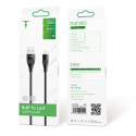 T-PHOX CABLE X-LITE LIGHTNING BLACK 1M 3A