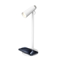 Immax TIT LED galda lampa ar Qi uzlādi, balta ar sudraba elementiem Immax TIT LED galda lampa ar Qi uzlādi, balta ar sudraba elementiem