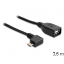 DeLOCK USB micro-B - USB 2.0-A, 0.5m USB kabelis 0,5 m Micro-USB B USB A Melns DeLOCK USB micro-B - USB 2.0-A, 0.5m USB kabelis 0,5 m Micro-USB B USB A Melns