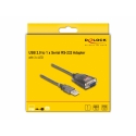 DeLOCK 61400 kaapelin sukupuolenvaihtaja USB A RS-232 Musta