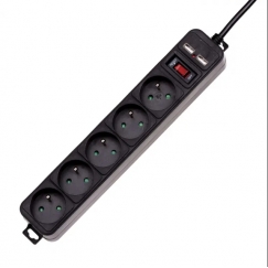 Akyga AK-SP-05U сетевой фильтр Черный 5 розетка(и) 1,5 m