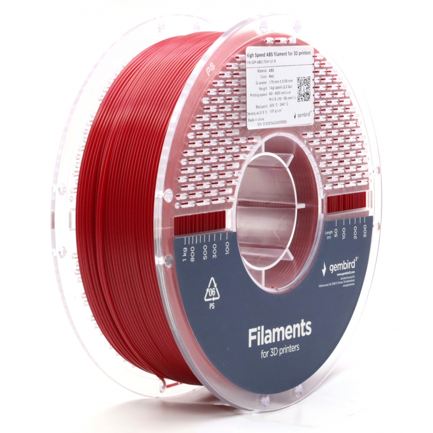 Gembird 3DP-ABS1.75HY-01-R 3D printēšanas materiāls