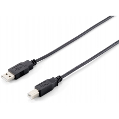 Equip USB 2.0 Type A to Type B Cable, 1.8m , Black