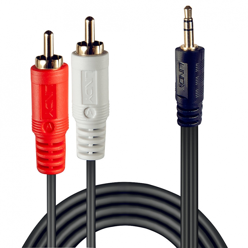 Lindy 35681 аудио кабель 2 m 3,5 мм 2 x RCA Черный, Красный, Белый – 2