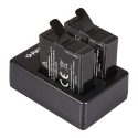 Dual GOPRO Hero lādētājs 5/6/7/8 + 2x akumulators 1250mAh Dual GOPRO Hero lādētājs 5/6/7/8 + 2x akumulators 1250mAh