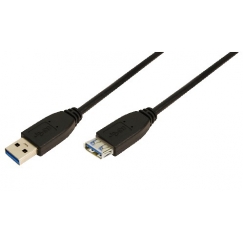 LogiLink 2m USB A - USB A 3.0 F/M USB cable USB 3.2 Gen 1 (3.1 Gen 1) Black