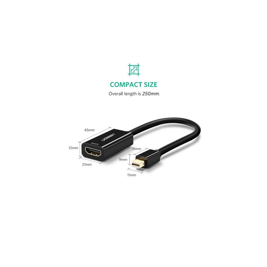 Ugreen 40360 videokaabliadapter 0,25 m Mini DisplayPort HDMI Must – 2