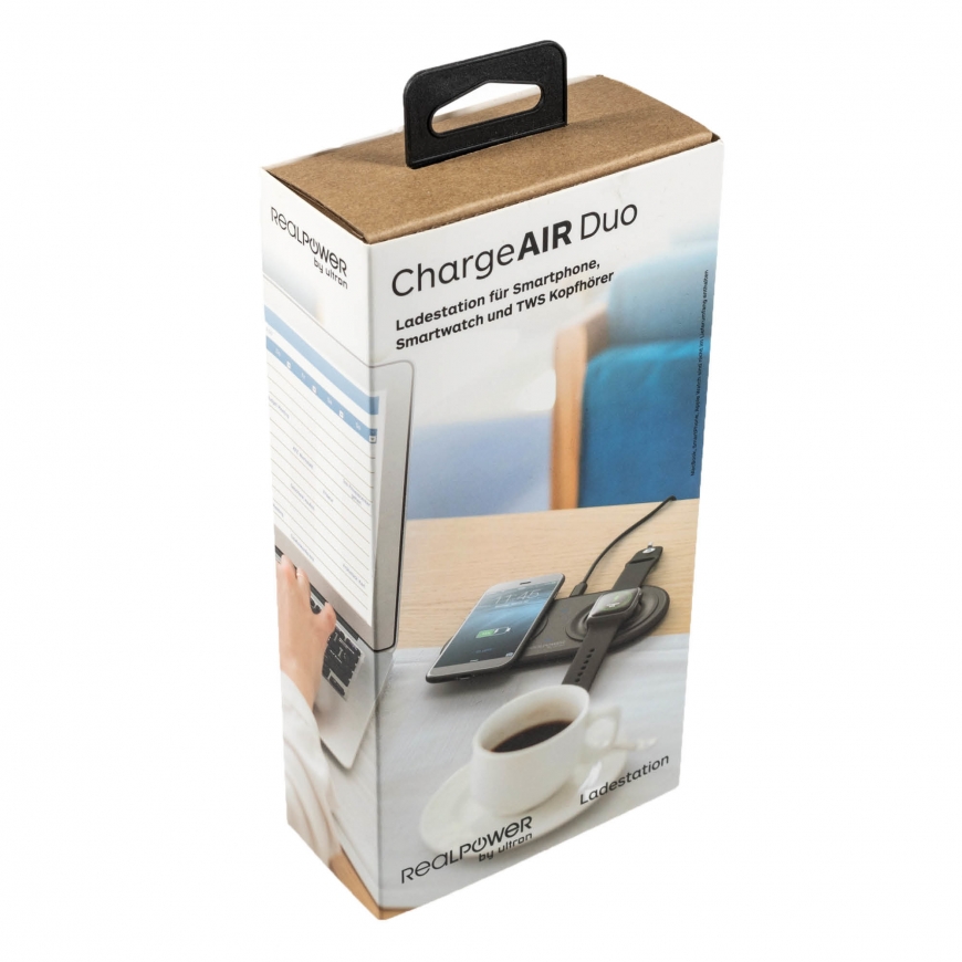 RealPower ChargeAIR Duo Älypuhelin, Älykello Musta USB Sisätila – 4