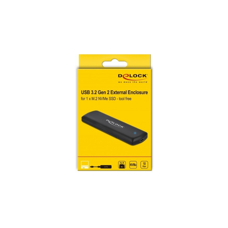 DeLOCK 42615 cieto disku uzglabāšanas sistēma SSD diska korpuss Melns M.2 – 5