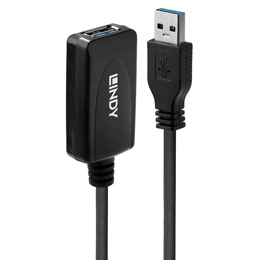 Lindy 43155 USB-kaapeli USB 3.2 Gen 1 (3.1 Gen 1) 5 m USB A Musta