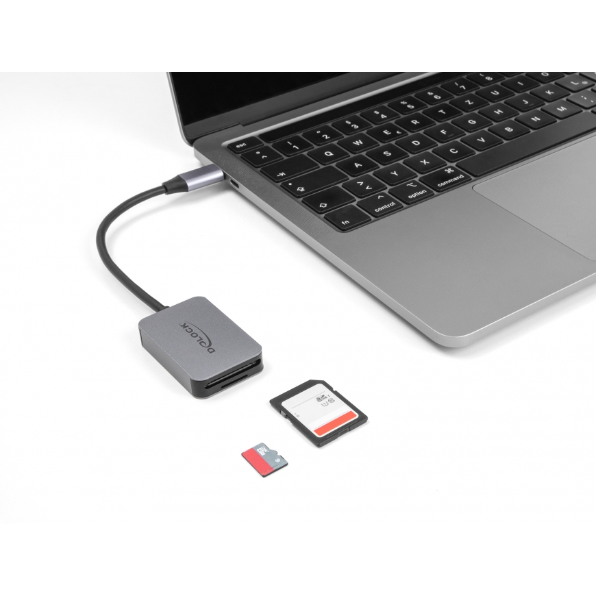 DeLOCK USB Type-C Card Reader in aluminium enclosure for SD or Micro SD memory cards – 2