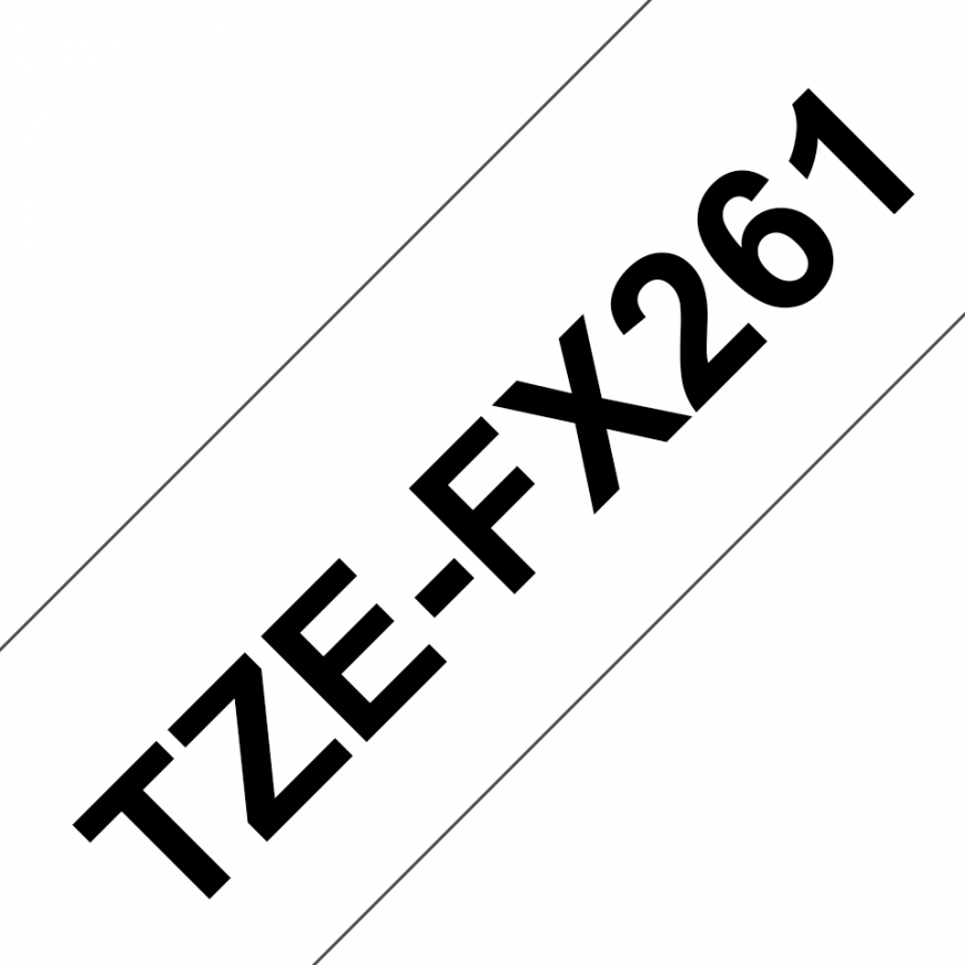 Brother TZE-FX261 label-making tape Black on white