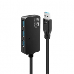 Lindy 43159 keskitin USB 3.2 Gen 1 (3.1 Gen 1) Type-A 5000 Mbit/s Musta