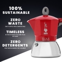 Bialetti Moka induction Mokas kafijas katliņš 0,1 L Sarkans, Sudrabs Bialetti Moka induction Mokas kafijas katliņš 0,1 L Sarkans, Sudrabs
