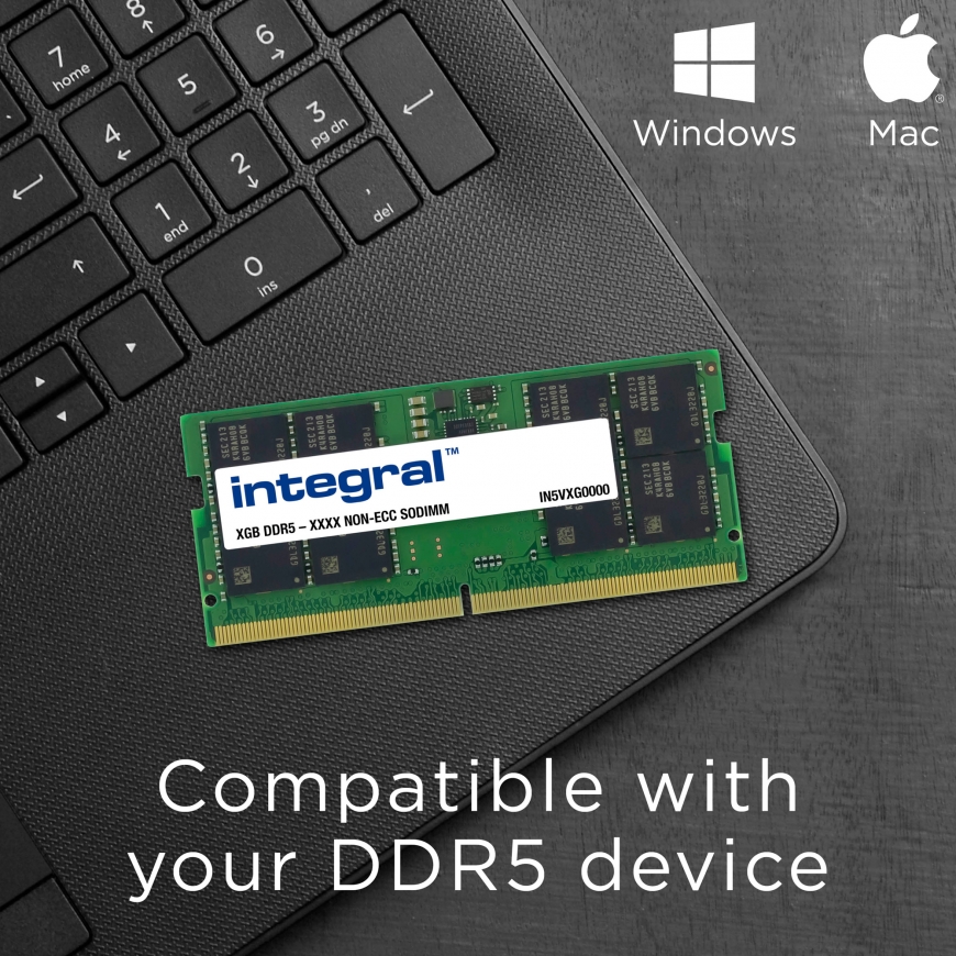 Integral IN5V8GNHWBX atminties modulis 8 GB 1 x 8 GB DDR5 262-pin SO-DIMM – 3