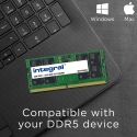 Integral IN5V8GNHWBX atmiņas modulis 8 GB 1 x 8 GB DDR5 262-pin SO-DIMM Integral IN5V8GNHWBX atmiņas modulis 8 GB 1 x 8 GB DDR5 262-pin SO-DIMM