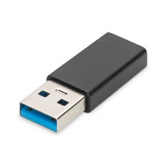 Digitus AK-300524-000-S kaapelin sukupuolenvaihtaja USB A USB-C jack Musta