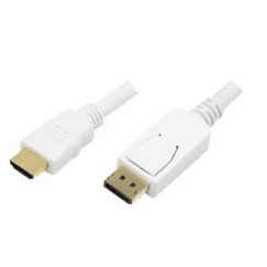 LogiLink 2m, HDMI-DP DisplayPort Balta