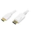 LogiLink 2m, HDMI-DP DisplayPort Valge LogiLink 2m, HDMI-DP DisplayPort Valge