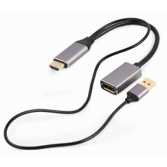 Gembird A-HDMIM-DPF-02 videokaapeli-adapteri 0,1 m HDMI-tyyppi A (vakio) DisplayPort Musta