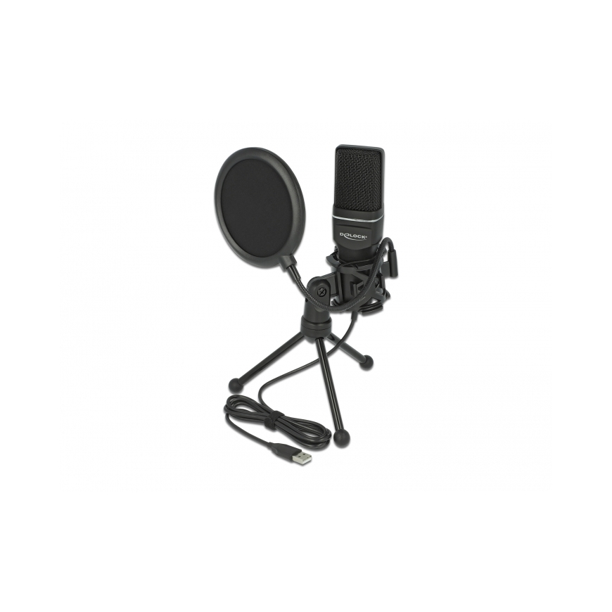 DeLOCK USB Condenser Microphone Set - for Podcasting, Gaming and Vocals