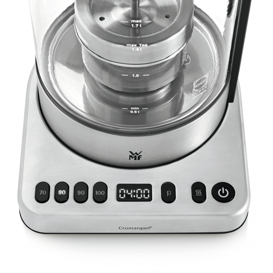 WMF Lono 0413160011 elektrinis virdulys 1,7 L 3000 W Juoda, Nerūdijančiojo plieno, Permatomas – 4