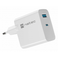 NATEC NUC-2144 mobiililaitteen laturi Universaali Valkoinen AC Pikalataus Sisätila