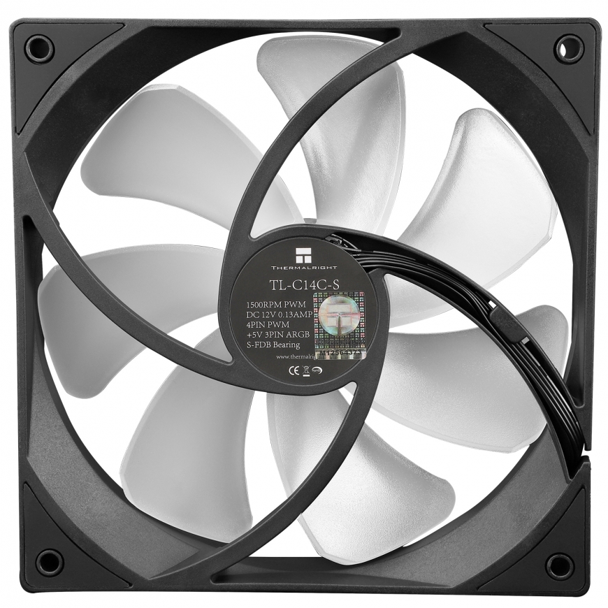 Thermalright TL-C14C-S Datora dzesēšanas sistēma Datora korpusam Ventilators 14 cm Melns 1 pcs – 2
