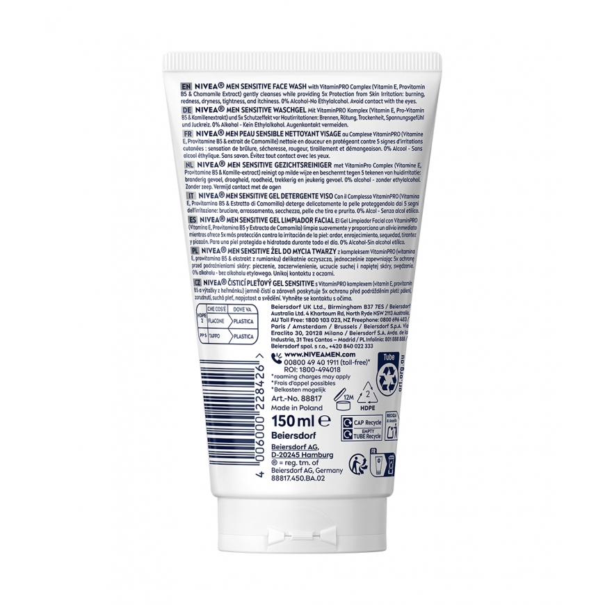 NIVEA Men Sensitive Puhastusgeel Mehed 150 ml – 2