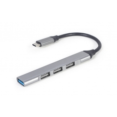 Gembird UHB-CM-U3P1U2P3-03 jaotur USB 3.2 Gen 1 (3.1 Gen 1) Type-C 5000 Mbit/s Hõbe