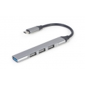 Gembird UHB-CM-U3P1U2P3-03 jaotur USB 3.2 Gen 1 (3.1 Gen 1) Type-C 5000 Mbit/s Hõbe