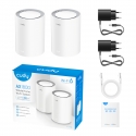 Cudy M3000 2-PACK wi-fi-võrgu süsteem Kaks sagedusala (2,4 GHz / 5 GHz) Wi-Fi 6 (802.11ax) Hall, Val