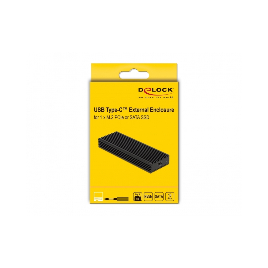 DeLOCK 42004 saugojimo diskų korpusas SSD korpusas Juoda M.2 – 4