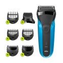 Braun Series 3 310BT Skustuvas Apkarpymo mašinėlė Juoda, Mėlyna Braun Series 3 310BT Skustuvas Apkarpymo mašinėlė Juoda, Mėlyna