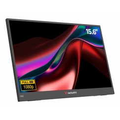 Verbatim Portable 15.6" FHD Monitor LIGHT Portatīvs monitors Melns 39,6 cm (15.6") LCD 1920 x 1080 pikseļi
