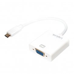 LogiLink UA0237A video kabeļu aksesuārs 0,14 m USB Veids-C VGA (D-Sub) Balts
