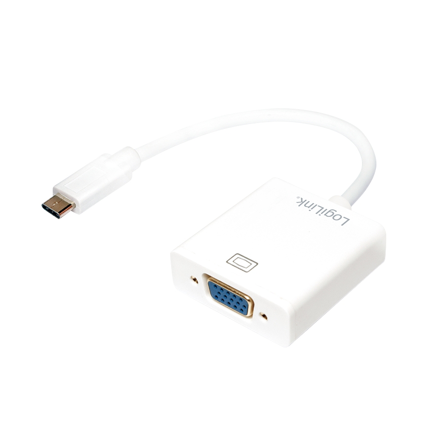 LogiLink UA0237A видео кабель адаптер 0,14 m USB Type-C VGA (D-Sub) Белый