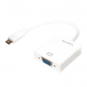 LogiLink UA0237A video kabeļu aksesuārs 0,14 m USB Veids-C VGA (D-Sub) Balts LogiLink UA0237A video kabeļu aksesuārs 0,14 m USB Veids-C VGA (D-Sub) Balts