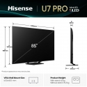 Hisense U7Q PRO 85U7Q PRO 2,16 m (85") 4K Ultra HD Smart TV „Wi-Fi“ Juoda 500 cd/m² Hisense U7Q PRO 85U7Q PRO 2,16 m (85") 4K Ultra HD Smart TV „Wi-Fi“ Juoda 500 cd/m²