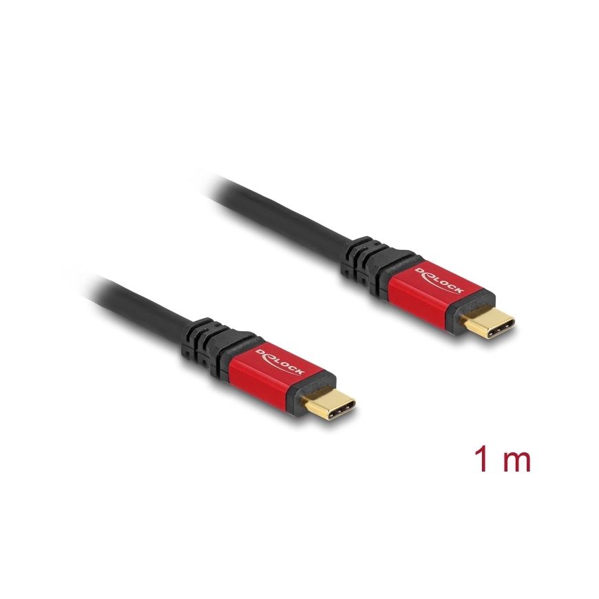 DeLOCK 80098 USB-kaapeli USB 3.2 Gen 2 (3.1 Gen 2) 1 m USB C Musta, Punainen – 2