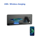 Immax LED Be PREPARE 4in1, точечный светильник с зарядкой QI, USB черный левый Immax LED Be PREPARE 4in1, точечный светильник с зарядкой QI, USB черный левый