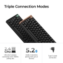 Keychron K10 HE näppäimistö Pelaaminen USB + RF Wireless + Bluetooth QWERTY englanti Musta, Puu Keychron K10 HE näppäimistö Pelaaminen USB + RF Wireless + Bluetooth QWERTY englanti Musta, Puu