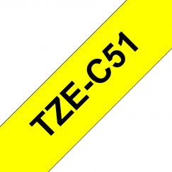 Brother TZE-C51 этикеточная лента Черный на флуоресцентном желтом