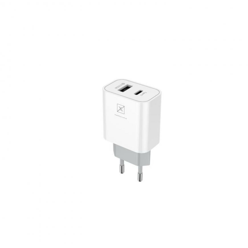 Łaowarka Sieciowa MX ALFA 20W PD+QC, USB-A+C biała TTT – 2