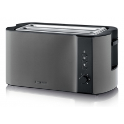 Severin AT 9341 toaster 4 slice(s) 1400 W Black, Brushed steel, Stainless steel