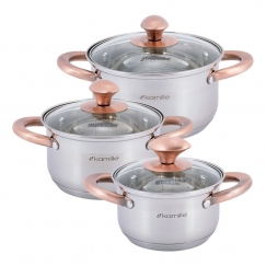 Keittotarvikesetti 3 kpl (1,0 L, 1,5 L, 2,0 L), 4936, Kamille