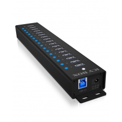 ICY BOX IB-HUB1717-U3 USB 3.2 Gen 1 (3.1 Gen 1) Type-A 5000 Mbit/s Musta
